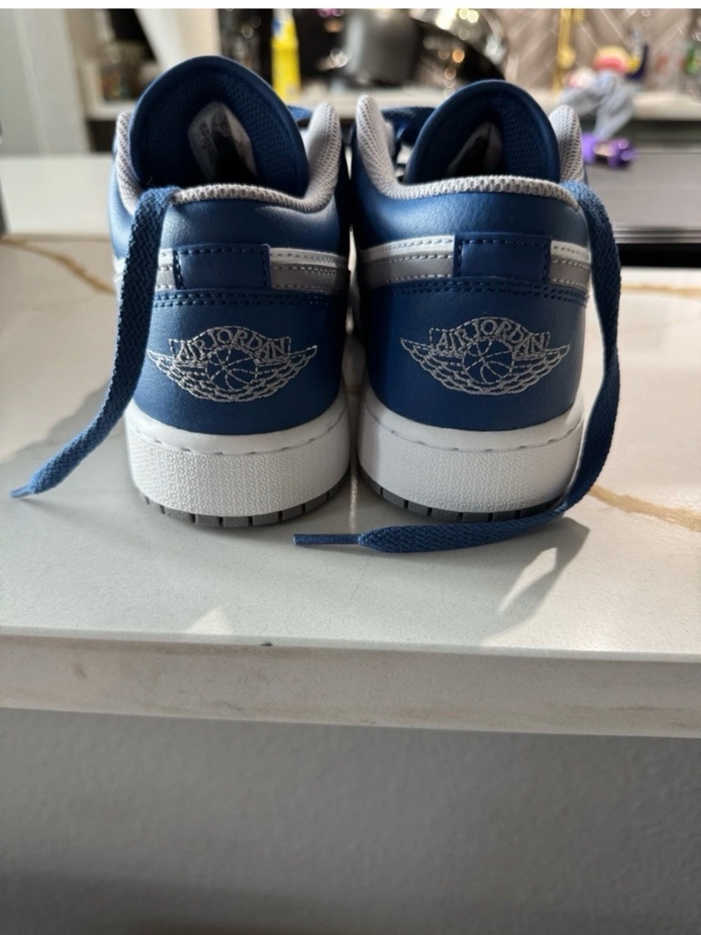Nike Air Jordan Low Blue and White Shoes, NWB, Size 6Y, 553560-412 - Picture 4 of 7